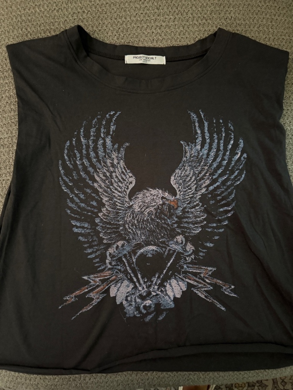 Project Social T Black Eagle Graphic Muscle Tee